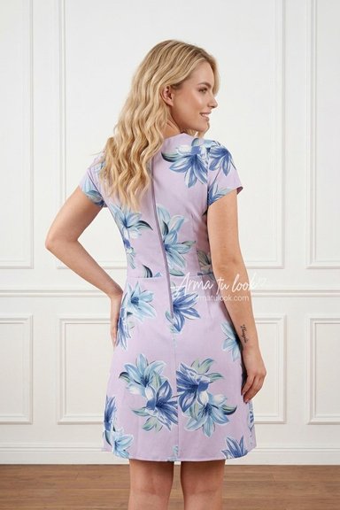 VESTIDO CORTO SEDA MUJER ARMA TU LOOK ANAHI ESTAMPADO FALDA BOLSILLOS - 2