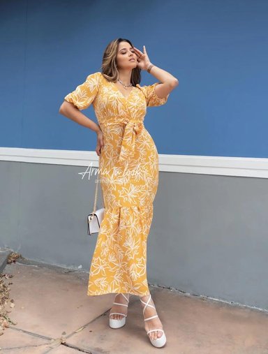 VESTIDO LARGO SEDA MUJER ARMA TU LOOK ASTURIAS ESTAMPADO FLOREADO ESCOTE CRUZADO