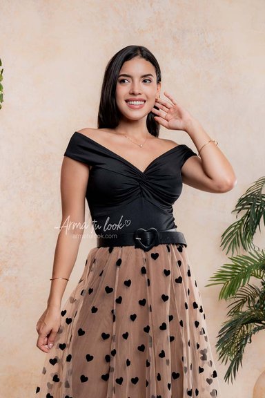 BLUSA POLO TOP GAIA OFF SHOULDERS NUDO EN ESCOTE