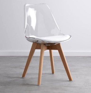 SILLA ACOLCHADA TRANSPARENTE EAMES