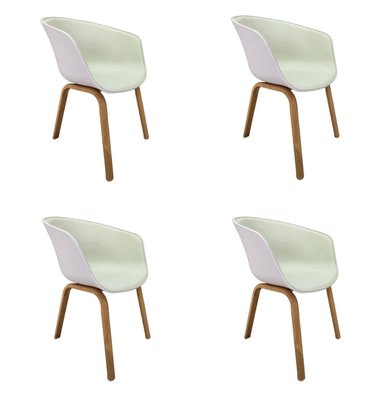 SILLA CON RESPALDO CURVO BEATS BLANCO PACK X4