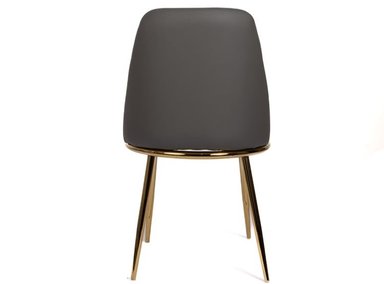 SILLA CON ASIENTO ACOLCHADO CUERO PU GOLDEN GRIS - 4
