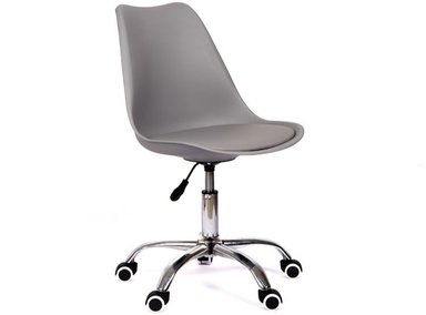 SILLA GIRATORIA ACOLCHADA CUERO PU EAMES GRIS