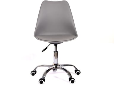 SILLA GIRATORIA ACOLCHADA CUERO PU EAMES GRIS - 2