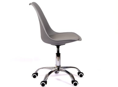 SILLA GIRATORIA ACOLCHADA CUERO PU EAMES GRIS - 3