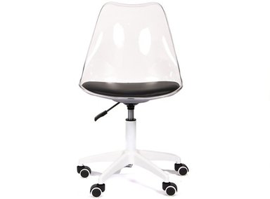 SILLA GIRATORIA ACOLCHADA CUERO PU EAMES TRANSPARENTE CON ASIENTO NEGRO - 2