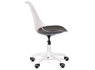 SILLA GIRATORIA ACOLCHADA CUERO PU EAMES TRANSPARENTE CON ASIENTO NEGRO - 3