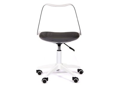 SILLA GIRATORIA ACOLCHADA CUERO PU EAMES TRANSPARENTE CON ASIENTO NEGRO - 4