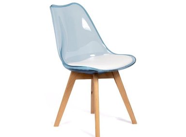 SILLA ACOLCHADA EAMES AZUL TRANSLÚCIDO