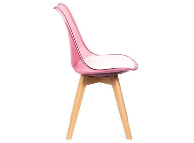 SILLA ACOLCHADA MODELO EAMES ROSADO TRANSLÚCIDO - 3