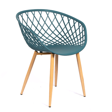 SILLA CALADA CON REPOSABRAZOS MODELO VERA COLOR VERDE Y PATAS TONO MADERA