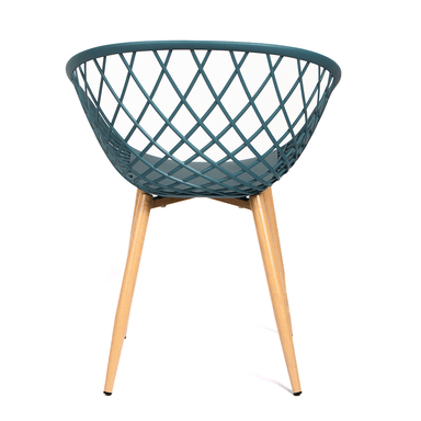 SILLA CALADA CON REPOSABRAZOS MODELO VERA COLOR VERDE Y PATAS TONO MADERA - 4