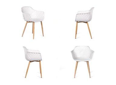 SILLA CON APOYABRAZOS TRINA BLANCO PACK X4