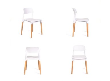 SILLA CON RESPALDO MODELO MILAN COLOR BLANCO PACK X4