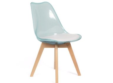 SILLA ACOLCHADA MODELO EAMES VERDE TRANSLÚCIDO PACK X4 - 5