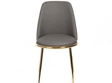 SILLA CON ASIENTO ACOLCHADO CUERO PU GOLDEN GRIS PACK X4 - 2