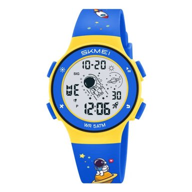 RELOJ DIGITAL DE SILICONA PARA NIÑOS MODELO ASTRONAUTA AZUL