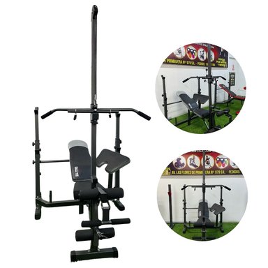 BANCA REAL FITNESS PERU MULTIFUNCIONAL CON POLEA GRIS