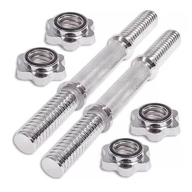 MANUBRIOS MACIZO REAL FITNESS PERU MANGO PLATEADO ACERO PARA GIMNASIO PROFESIONAL RESISTENTE PESO LIBRE ENTRENAMIENTO - 3