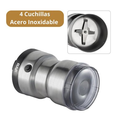 MOLINILLO ELÉCTRICO AUTOMÁTICO RAF R.7113 PLUS DE CAFÉ, GRANOS Y SEMILLA - 3