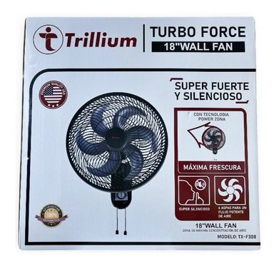 VENTILADOR DE PARED TRILLIUM 6 ASPAS TX-F308 NEGRO - 2