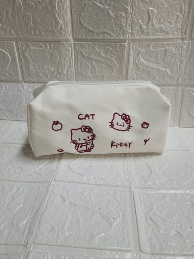 CARTUCHERA/NECESER GATITO - CREMA