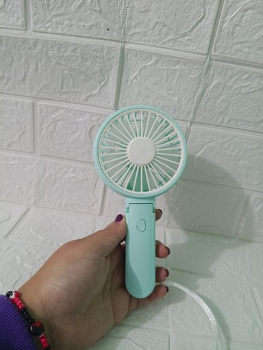 VENTILADOR PORTATIL CELESTE PASTEL
