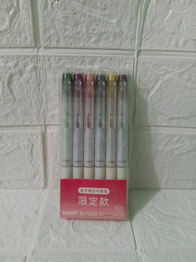 SET DE 6 LAPICEROS DE TINTA ESCARCHADA BORRABLE