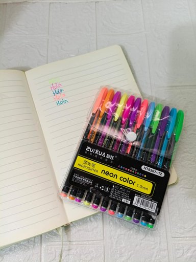 SET DE LAPICEROS NEON FLUORECENTE X 12 UND - 2