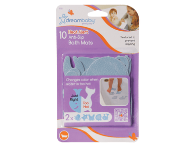 BANDAS ANTIDESLIZANTES DREAMBABY PARA BAÑERA F128 HEAT ALERT AZUL ACERO PACK DE 10 - 2