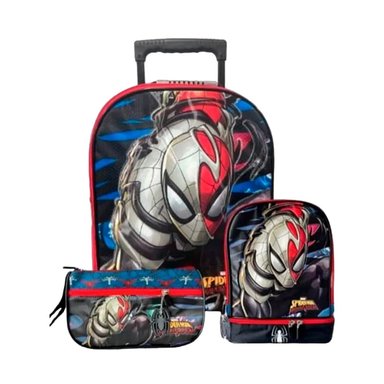 SET DE 3 PIEZAS SPIDERMAN Y VENOM PREMIUM - MOCHILA ESCOLAR - MOCHILA PARA NIÑOS