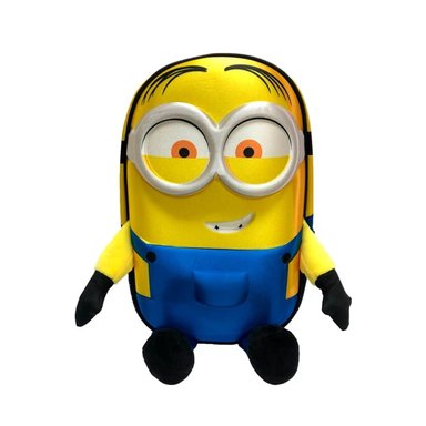 MOCHILA SCOOL AMARILLO KIDS MINIONS CON CAPUCHA ESCOLAR PARA NIÑOS LONCHERA
