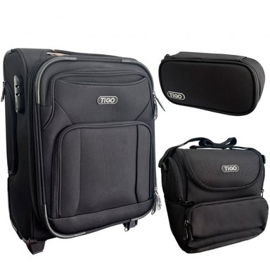 MOCHILA DON REGALO NEGRO KIT DE ESCOLAR CON RUEDAS LONCHERA TIGO Y CARTUCERA PARA NIÑOS