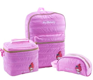 MOCHILA DON REGALO LILA SET DE 3 PIEZAS PLAY SCHOOL MELODY ESCOLAR
