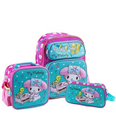 SET MOCHILA DON REGALO ROSADO ESCOLAR MY MELODY MODELO MAGIC PARA NIÑAS