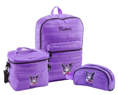 SET MOCHILA SCOOL LILA DE JUVENIL KUROMI ESCOLAR