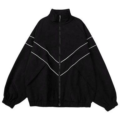 POLERA CASACA YANSUS NEGRO RAYAS - 1