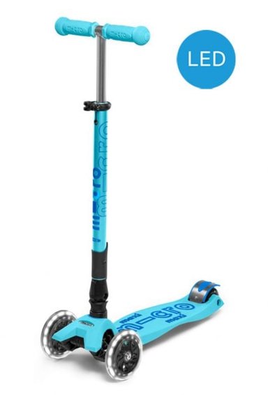 SCOOTER MAXI MICRO DELUXE FOLDABLE LED CELESTE - 1