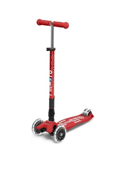SCOOTER MAXI MICRO DELUXE FOLDABLE LED ROJO
