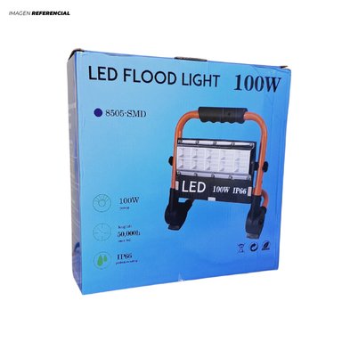 REFLECTOR IP-66 100 WATTS NEGRO RECARGABLE ARA EXTERIORES