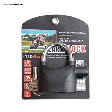 CANDADO ALARMA ANTI-ROBO NEGRO PARA MOTOS