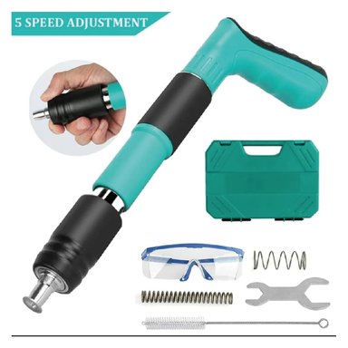 PISTOLA DE CLAVOS DE ACERO CON ACCESORIOS