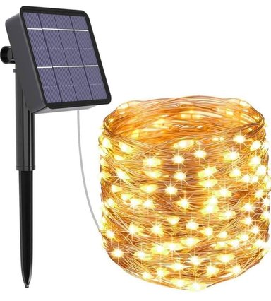 LUCES NAVIDEÑAS CON PANEL SOLAR AHORRATIVO 10 METROS