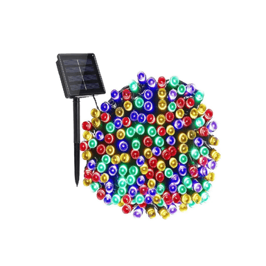 LUCES NAVIDEÑAS CON PANEL SOLAR DE COLORES 20MTS