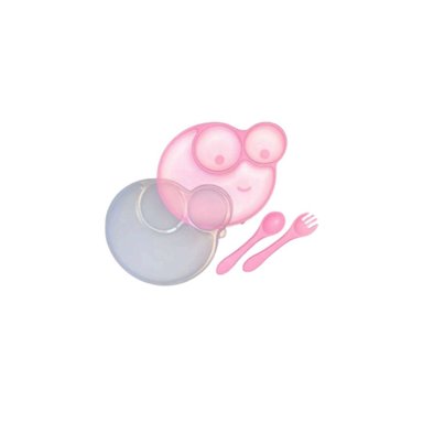 SET DE VAJILLA INFANTIL CON OJITOS PARA NIÑA