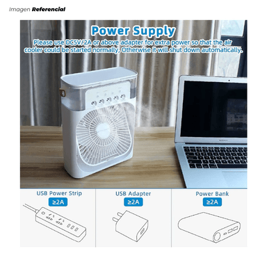 MINI VENTILADOR HUMIDIFICADOR ENFRIADOR DE AIRE PORTÁTIL - 02 UNIDADES - 2