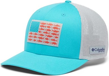 GORRO COLUMBIA FLEX FIT TALLA L/XL FISH FLAG CELESTE
