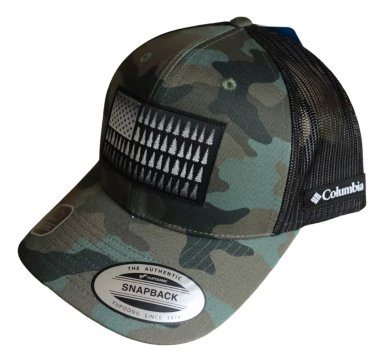 GORRO COLUMBIA SNAPBACK ADULTO CON REGULADOR AJUSTABLE TREE FLAG CAMUFLADO VERDE