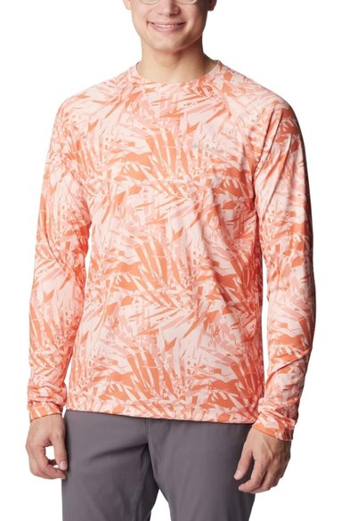 POLO MANGA LARGA COLUMBIA NARANJA TALLA L OMNI SHADE PROTECCIÓN UV Y SECADO RÁPIDO