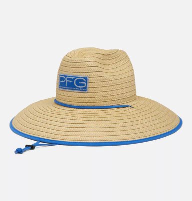 SOMBRERO COLUMBIA PAJA UNISEX LIFEGUARD PFG CELESTE